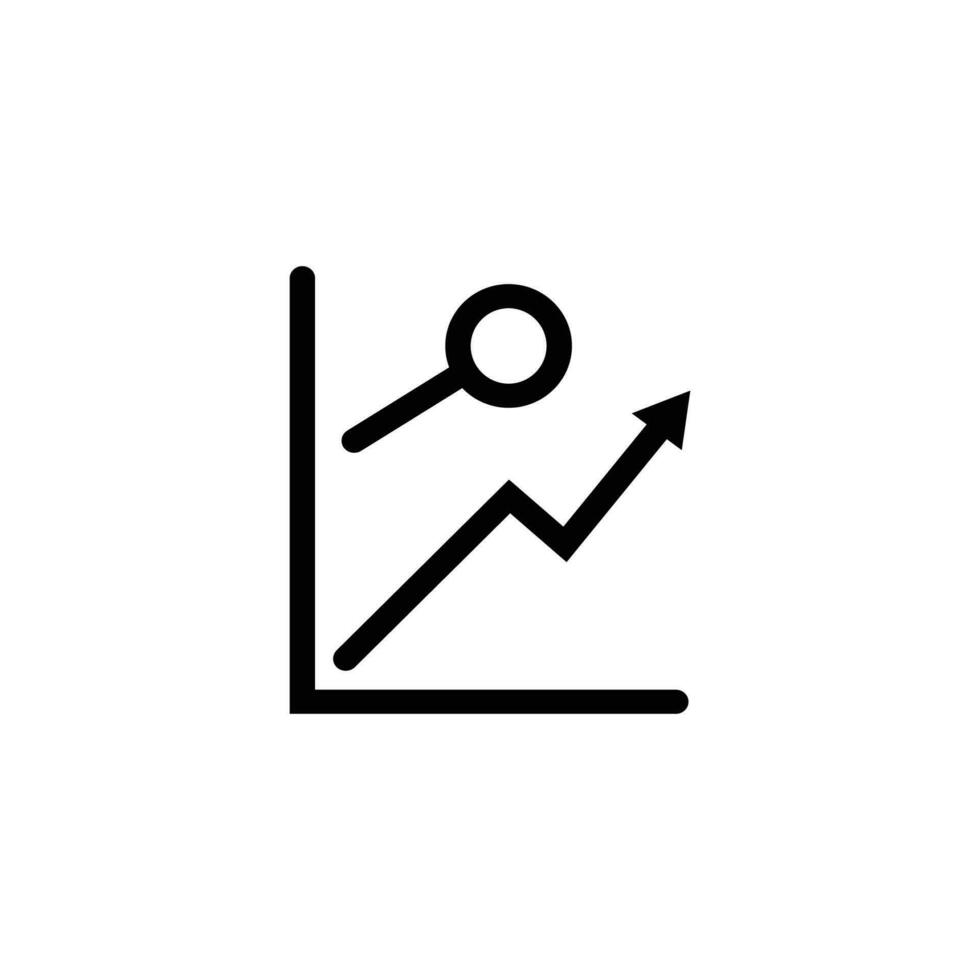 mercado crecimiento firmar símbolo. vector ilustración. línea icono