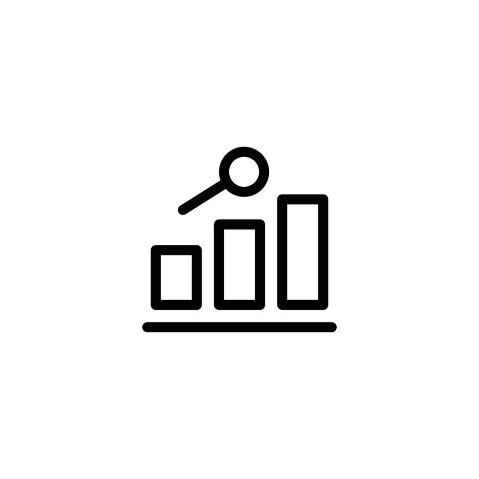 gráfico bar investigación firmar símbolo. línea icono. vector ilustración
