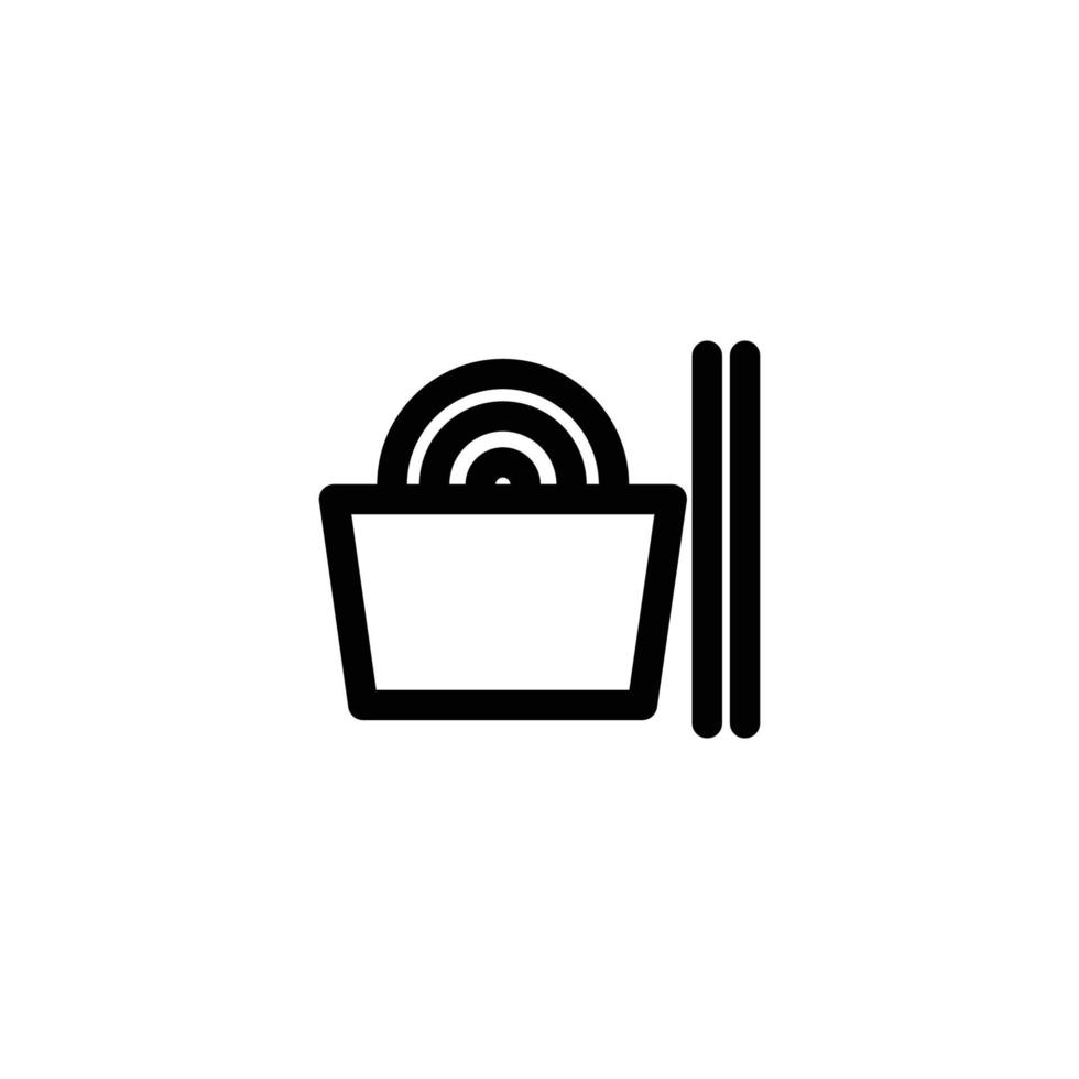 noodles with chopsticks sign symbol. vector illustration on white background