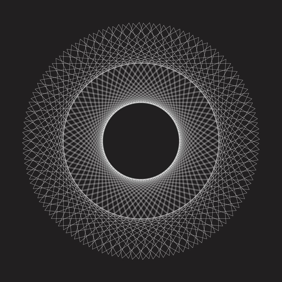 Circle shape geometric abstract pattern design on black background vector