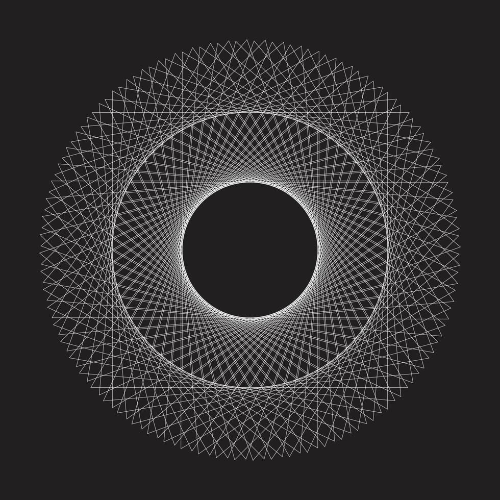 Circle shape geometric abstract pattern design on black background vector