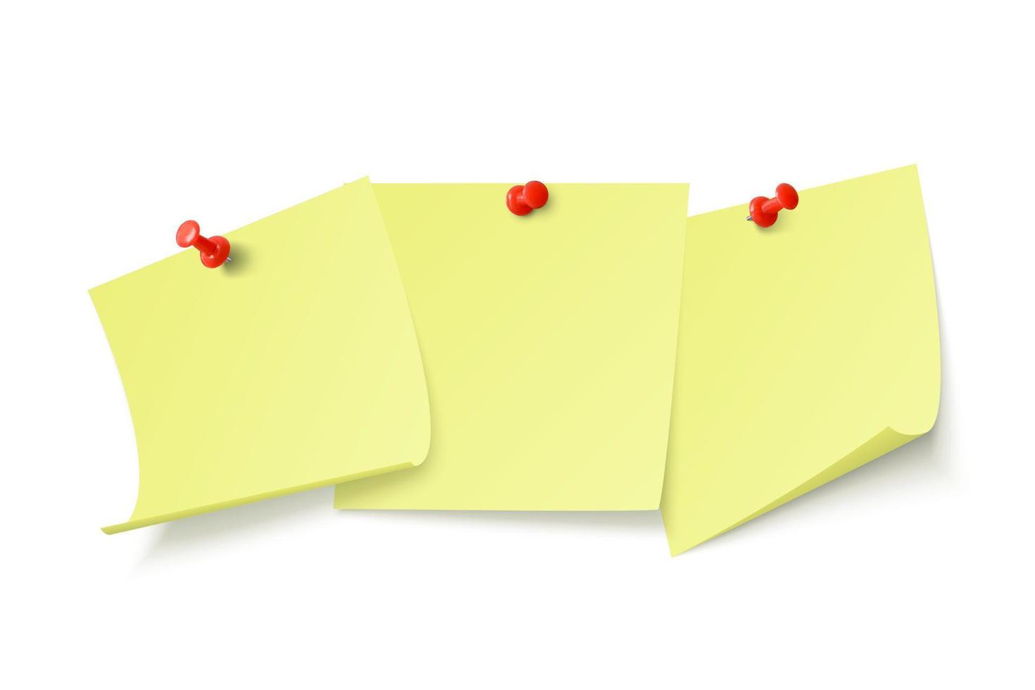 vacío amarillo pegatinas con espacio para texto o mensaje atascado por acortar a pared. vector ilustración aislado en blanco antecedentes