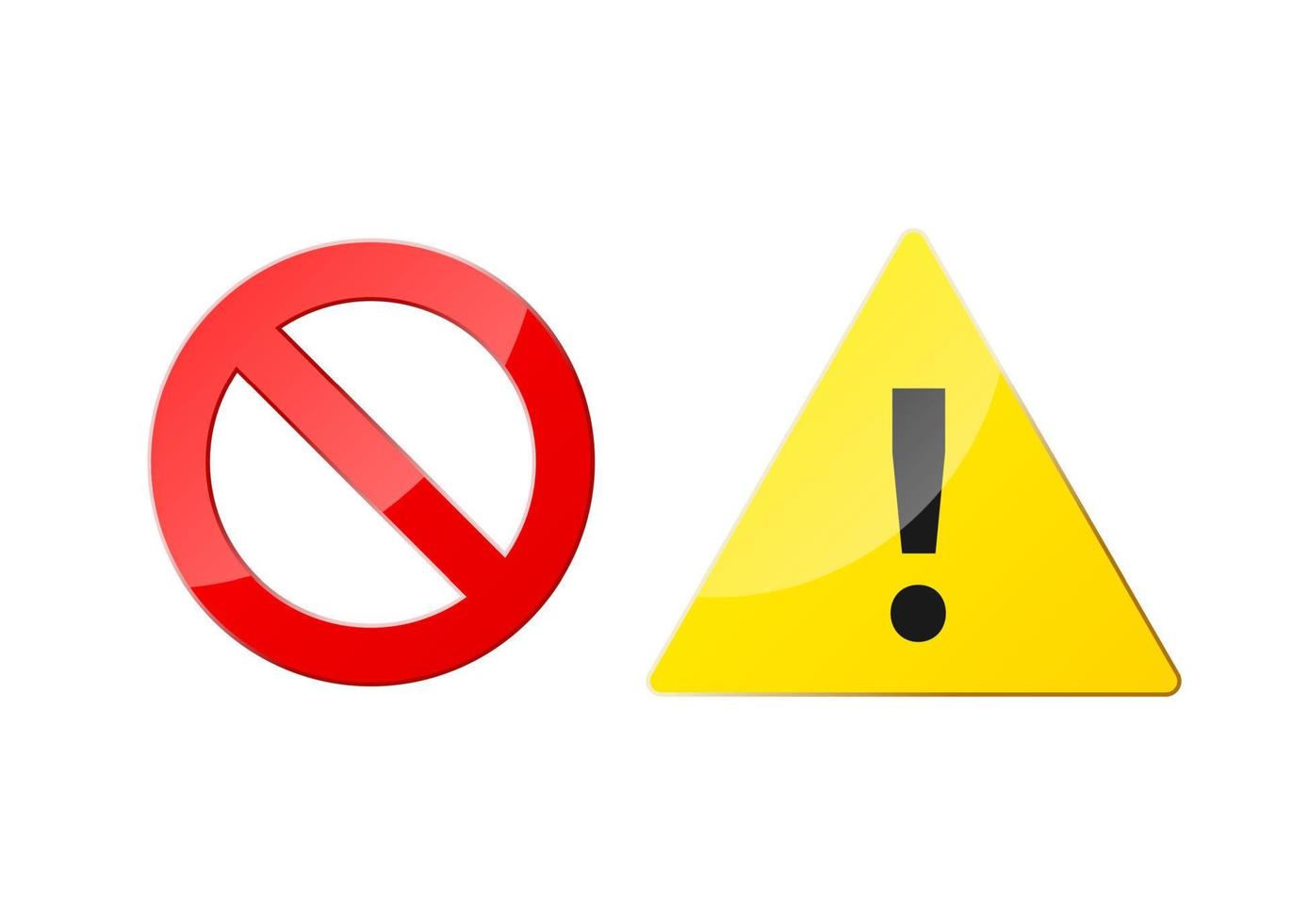 detener y atención íconos para web y aplicación prohibición y advertencia pegatinas pictograma. vector ilustración aislado en blanco antecedentes