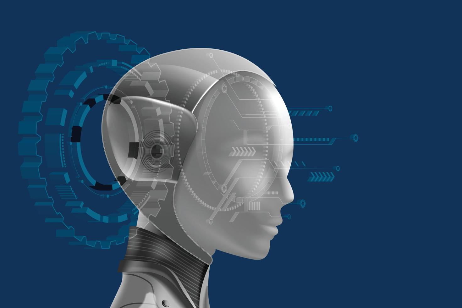 artificial inteligencia robótico y máquina en industrial vector