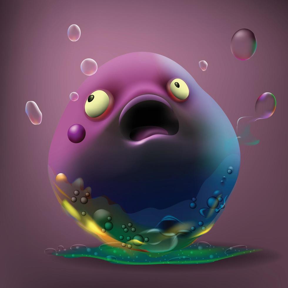 Scared germs cartoon vector