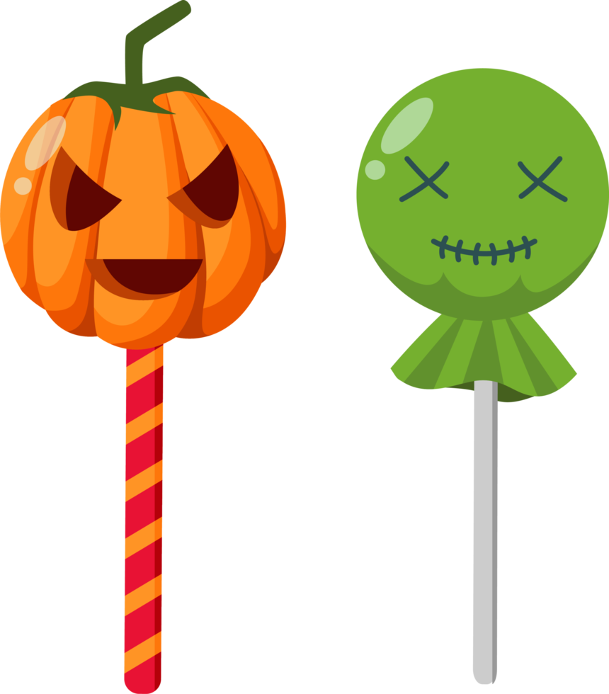 Halloween element illustration with cute candy. png