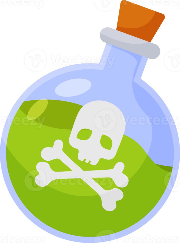 Halloween element illustration with witch poison bottle. png