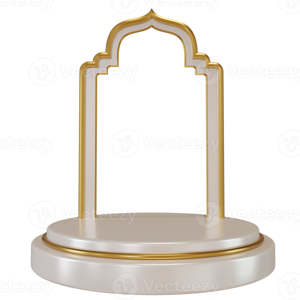 podium för PR produkt med ramadan och eid mubarak begrepp. 3d tolkning illustration för kort. png