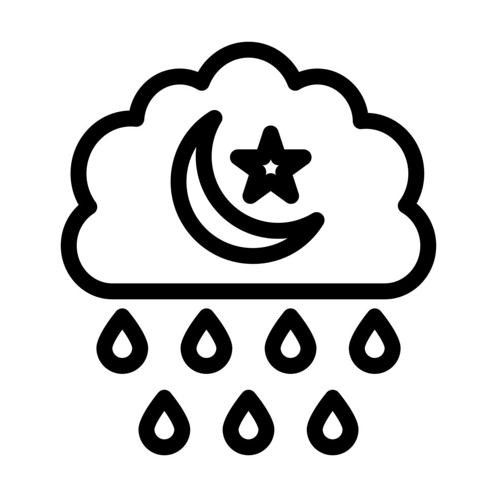 noche lluvia icono diseño vector