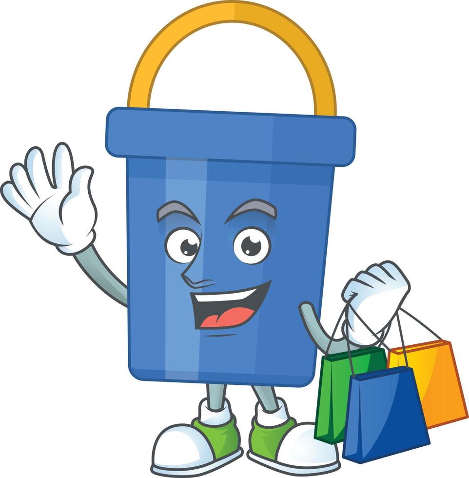 Cartoon character of blue sand bucket vector