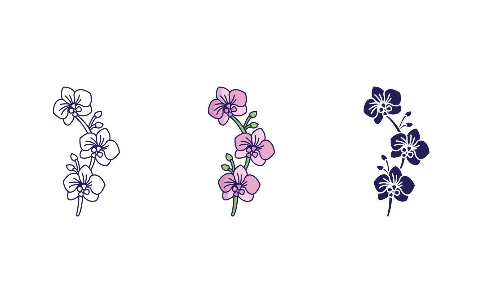 orchid flower vector icon