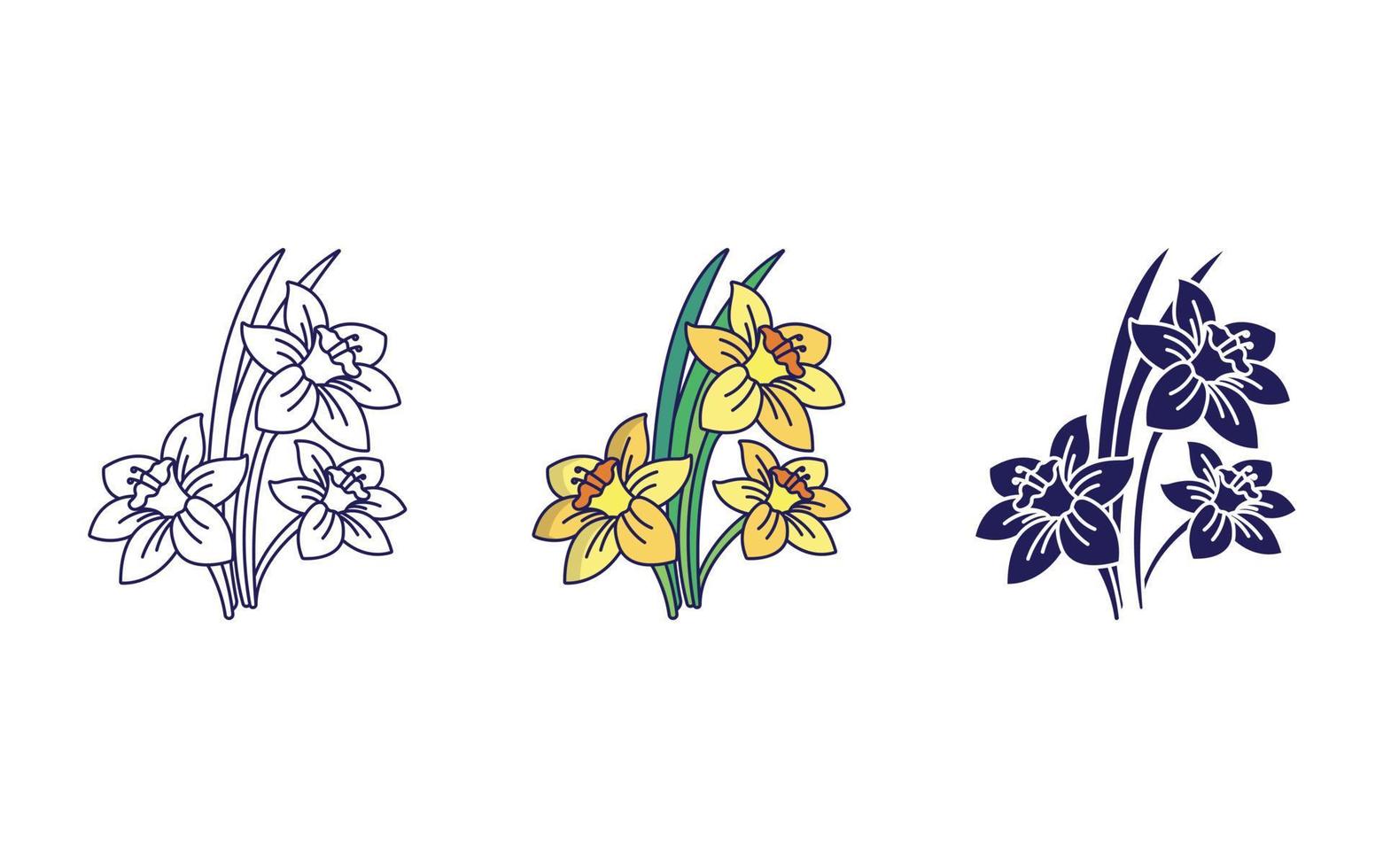 narciso flor vector icono