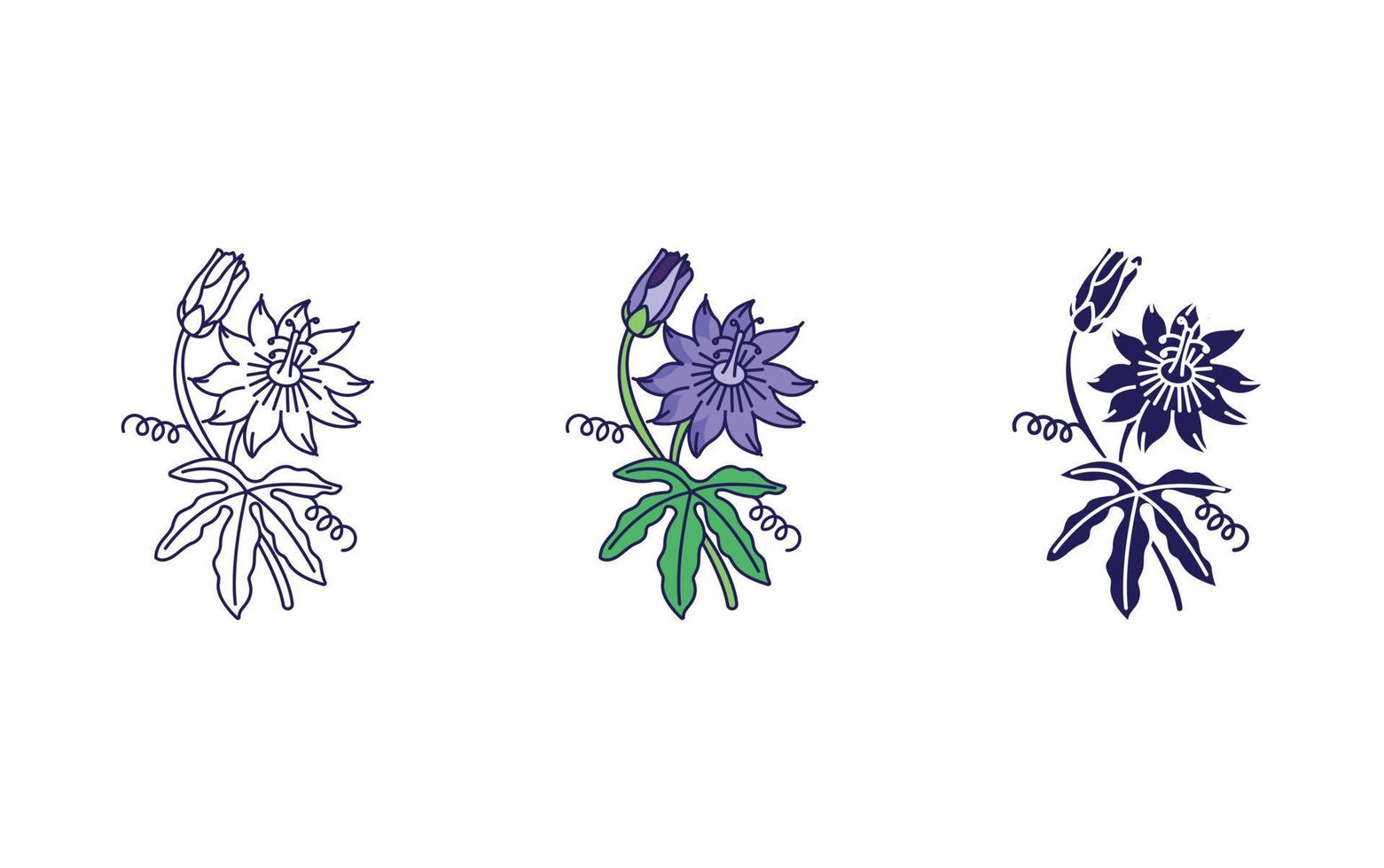 Passion flower vector icon