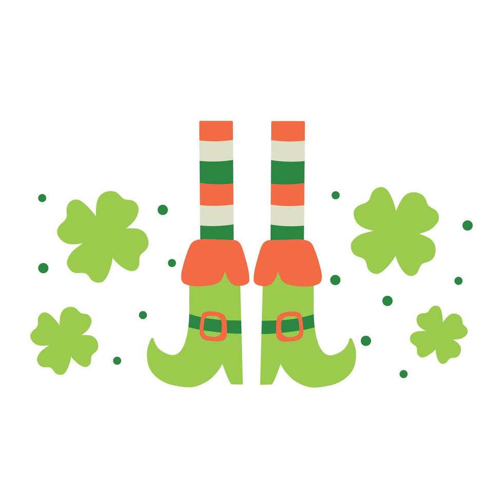 Saint Patrick's Day vector illustration concept irish legs shoe leprechaun