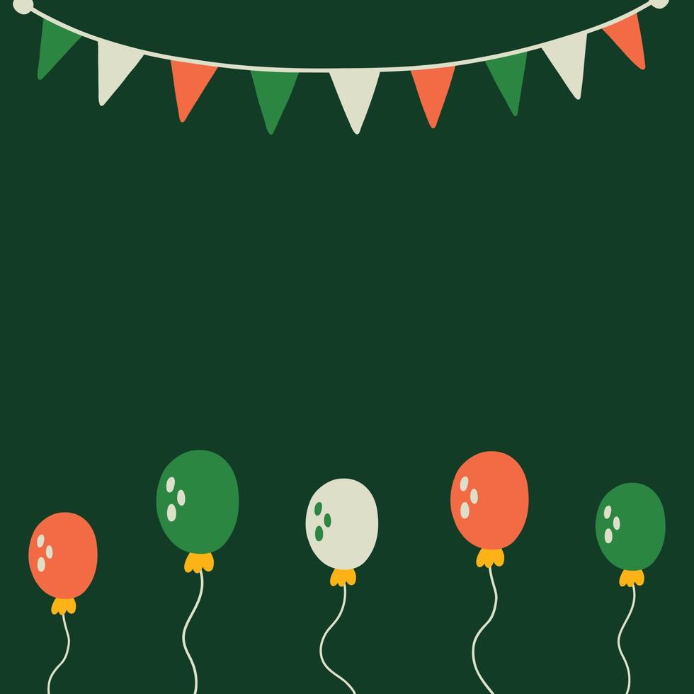Saint Patrick's Day vector green background concept balloons and flags