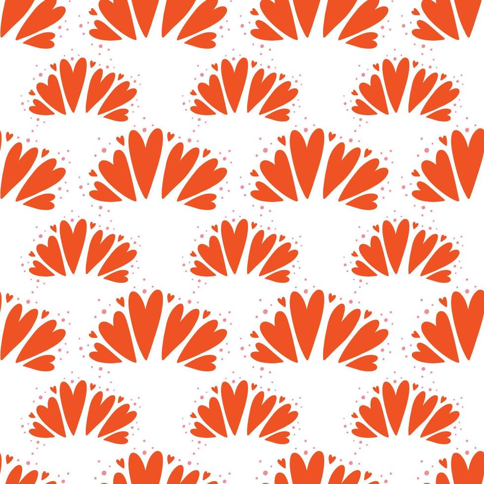 Pattern funny red heart vector