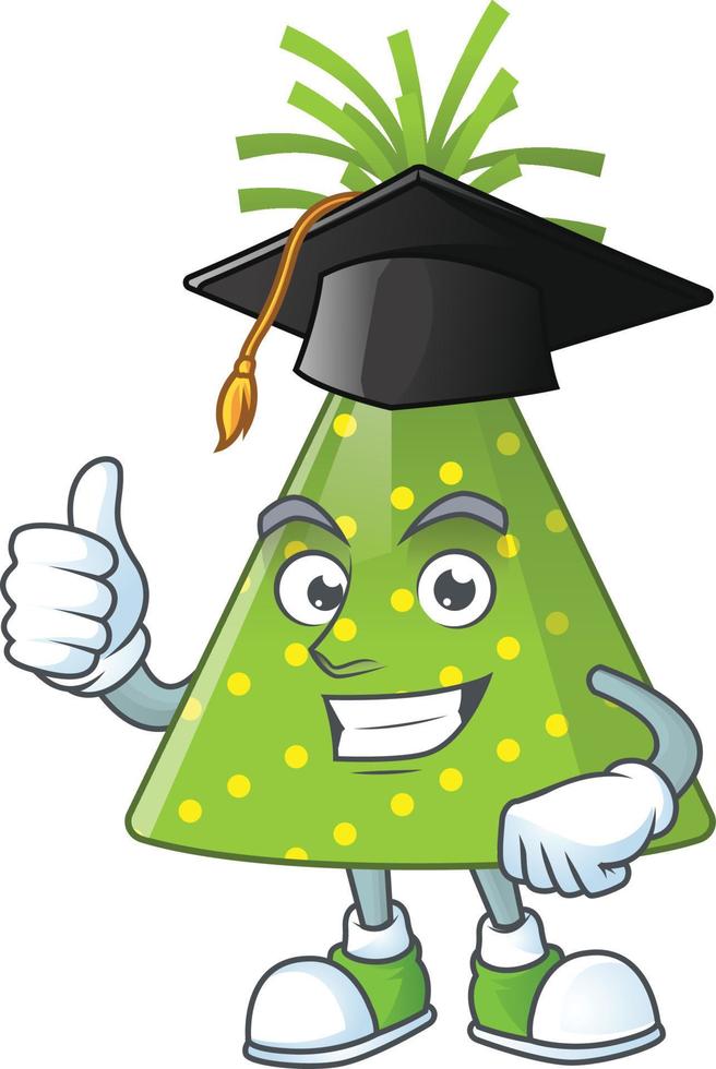 Cartoon character of green party hat vector