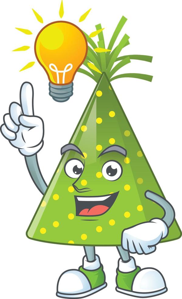 Cartoon character of green party hat vector
