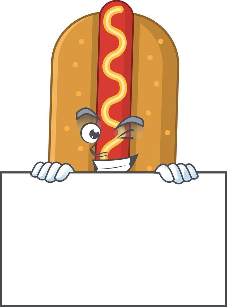 Cartoon character of hotdog vector