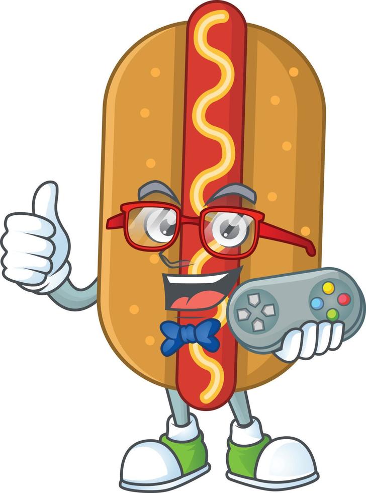 Cartoon character of hotdog vector