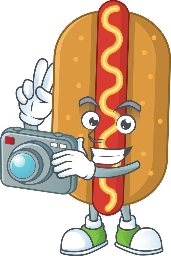 Cartoon character of hotdog vector