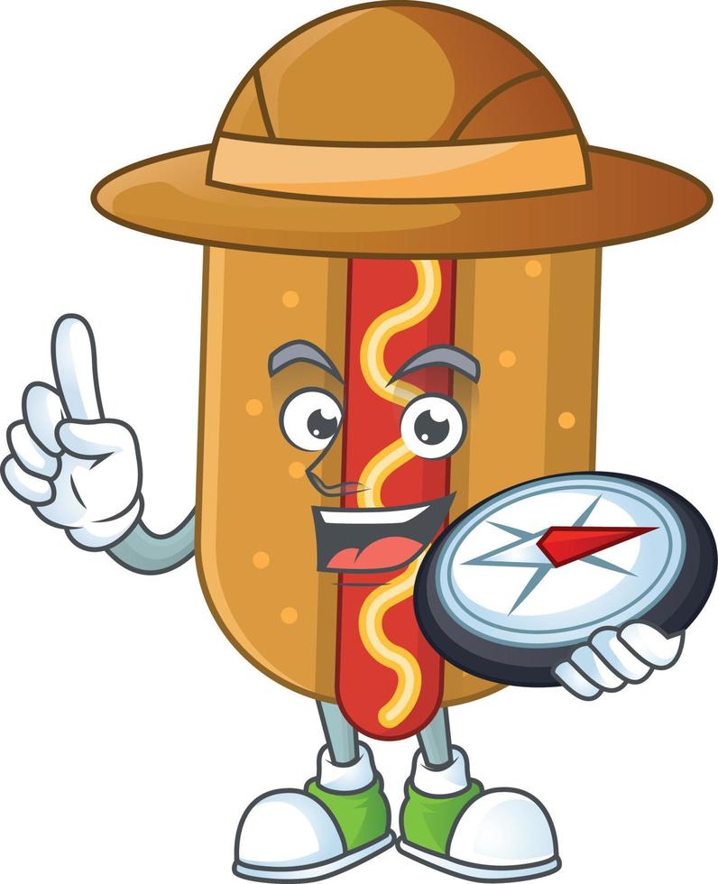 Cartoon character of hotdog vector