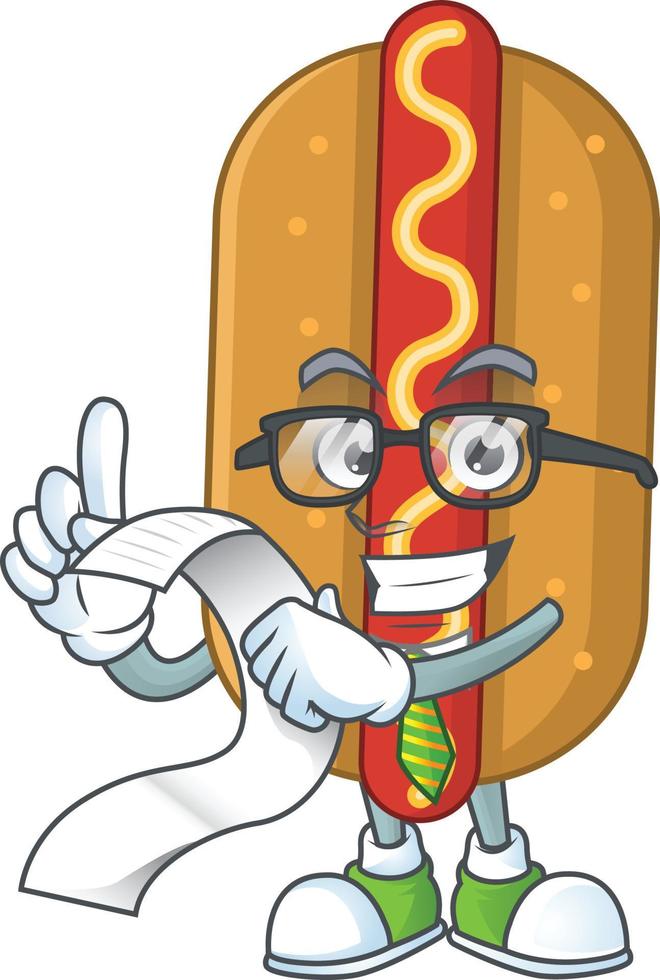 Cartoon character of hotdog vector