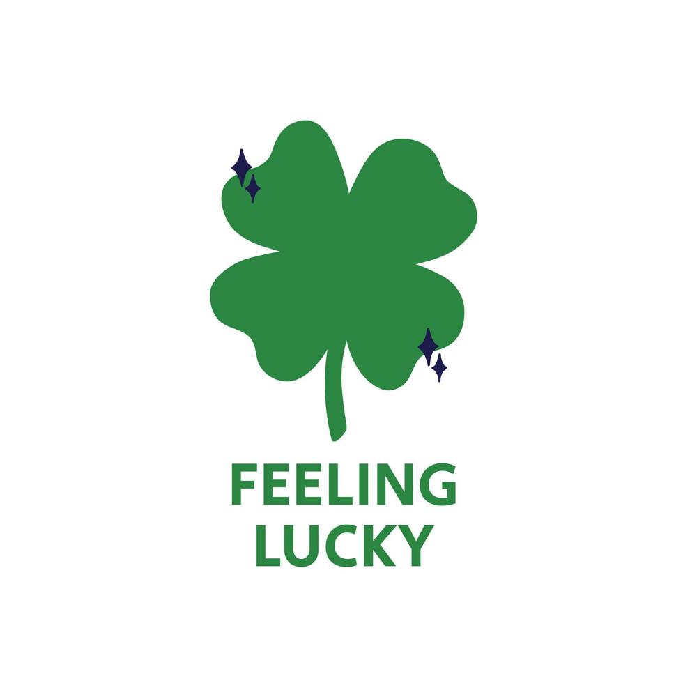 Saint Patrick's Day vector illustration concept with green clover and typography