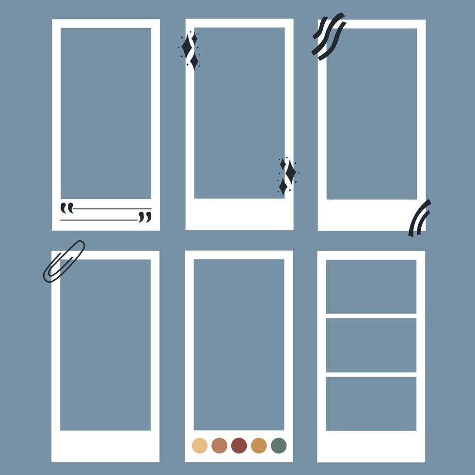 Set Vertical minimalist modern Photo Frame Design vector