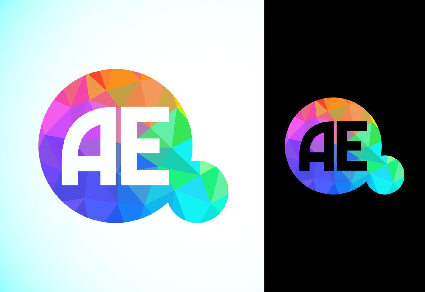 Polygonal Letter A E Logo Design Vector Template. Low Poly Graphic Alphabet Symbol For Corporate Business Identity