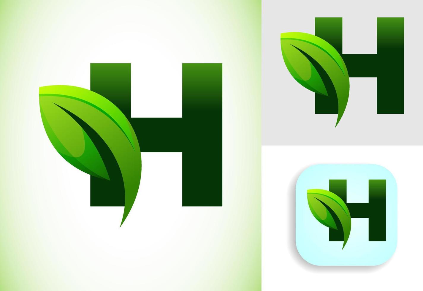 Initial H alphabet with a leaf. Eco-friendly logo concept. Graphic alphabet symbol for business and company identity. vector