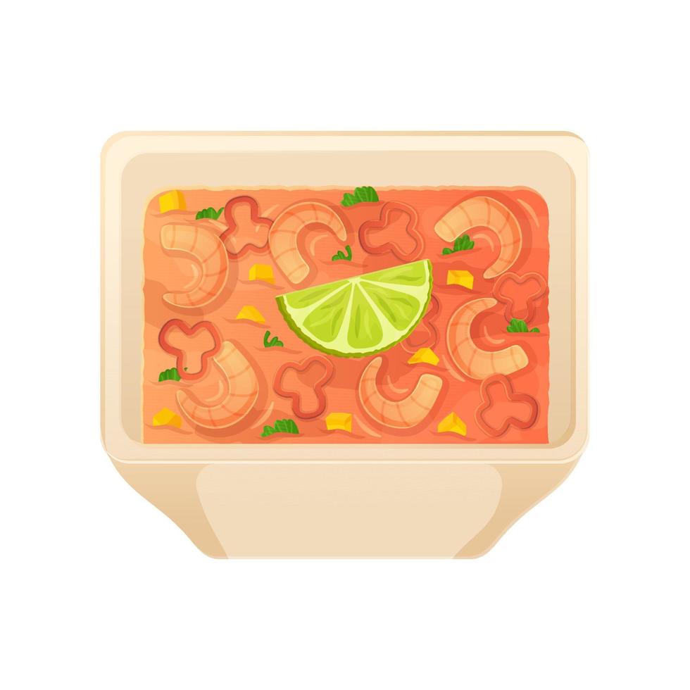 Latin american Moquecaca. Brazillian stew illustration in cartoon style isolated on white background. vector