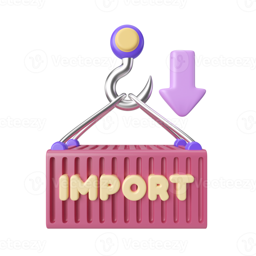 Import 3D Illustration Icon png