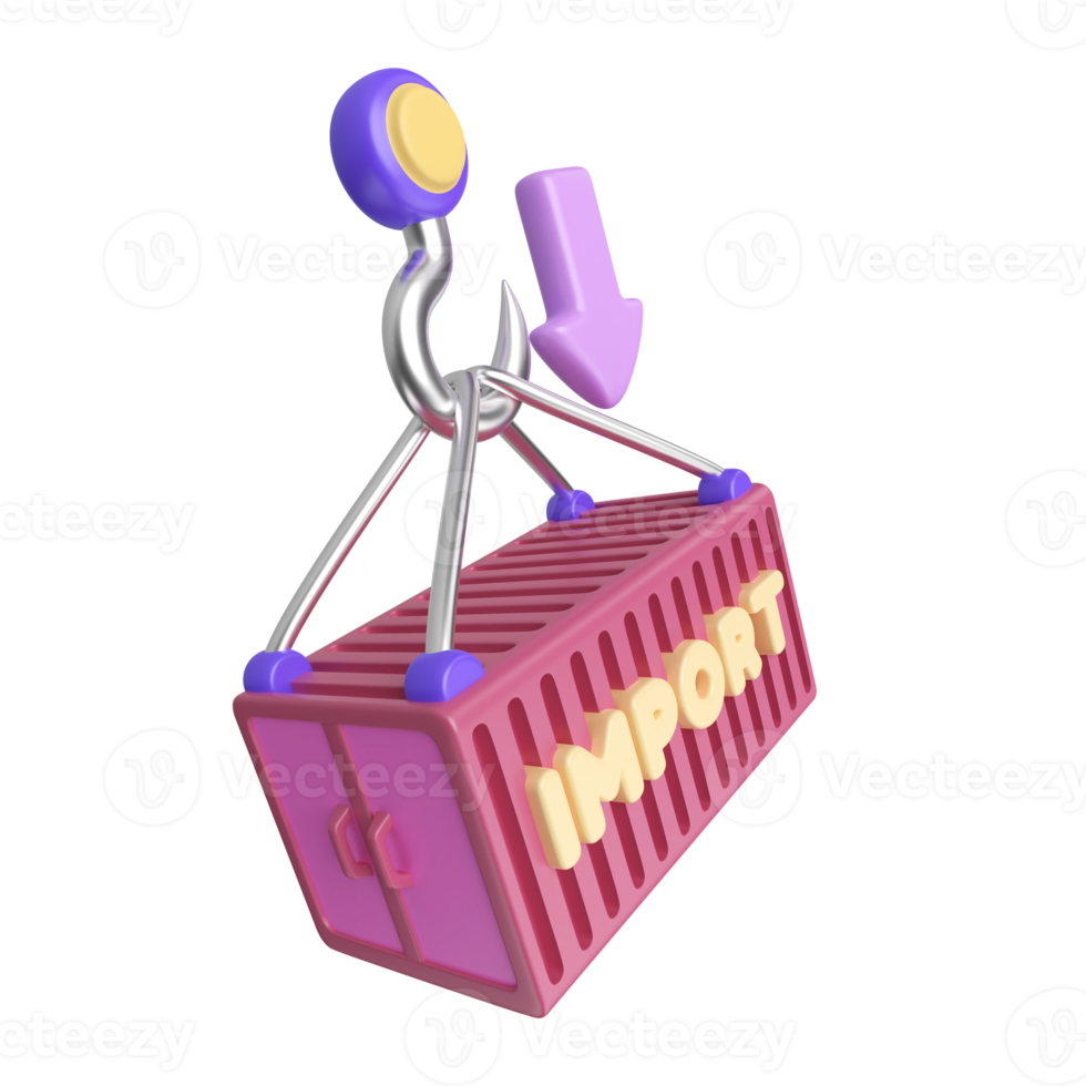 Import 3D Illustration Icon png