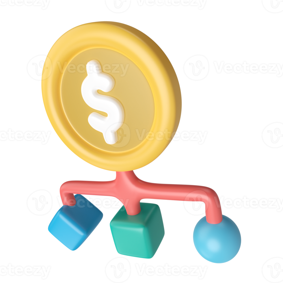 Money Management 3D Illustration Icon png