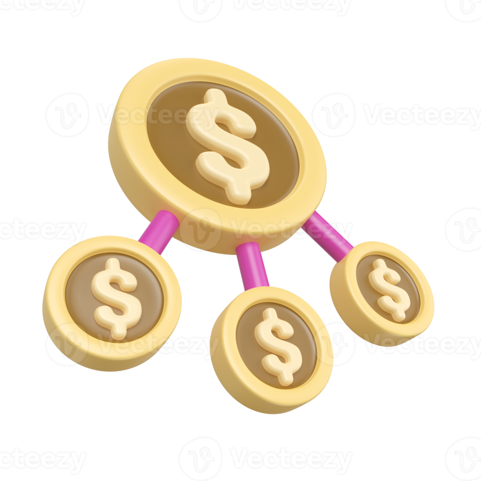 argent la gestion 3d illustration icône png