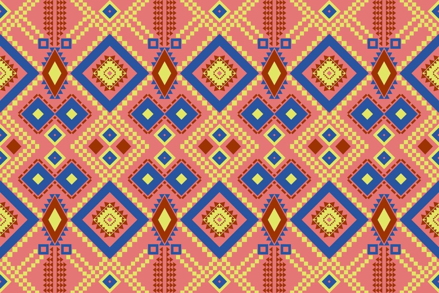Seamless geometric ethnic asian oriental and tradition pattern design for texture and background. Silk and fabric pattern decoration for carpet, clothing, wrapping and wallpaper vector