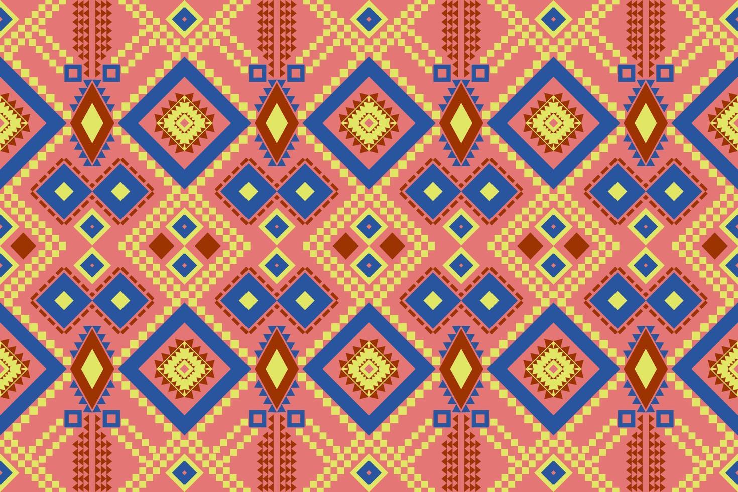 Seamless geometric ethnic asian oriental and tradition pattern design for texture and background. Silk and fabric pattern decoration for carpet, clothing, wrapping and wallpaper vector