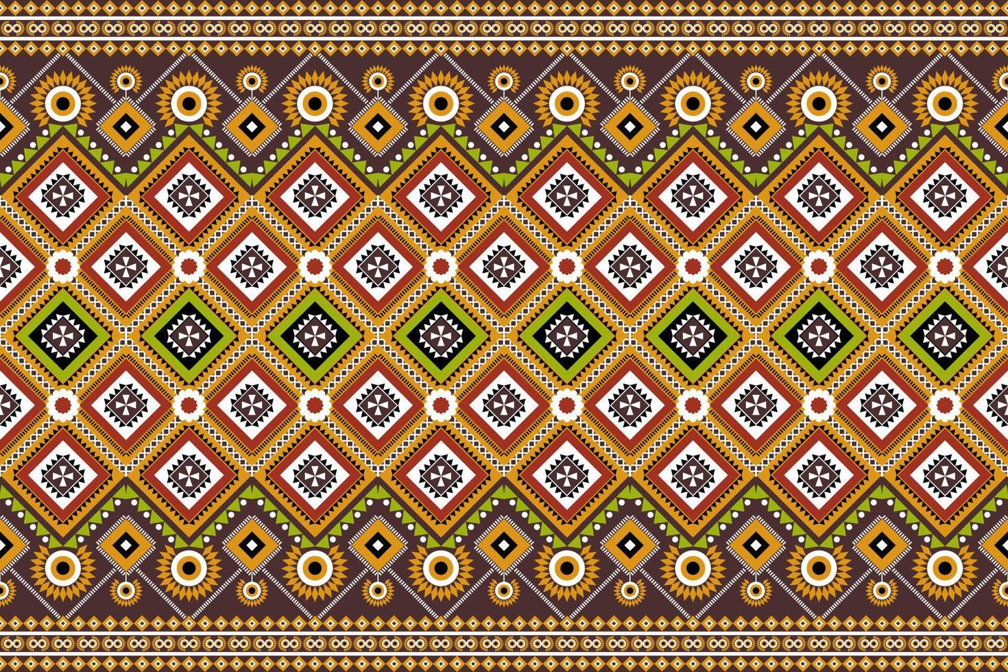 Seamless geometric ethnic asian oriental and tradition pattern design for texture and background. Silk and fabric pattern decoration for carpet, clothing, wrapping and wallpaper vector