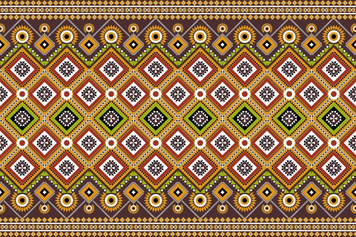 Diseño de patrón de tradición y oriental asiático étnico geométrico sin costuras para textura y fondo. decoración de patrones de seda y tela para alfombras, prendas de vestir, envolturas y papel tapiz vector