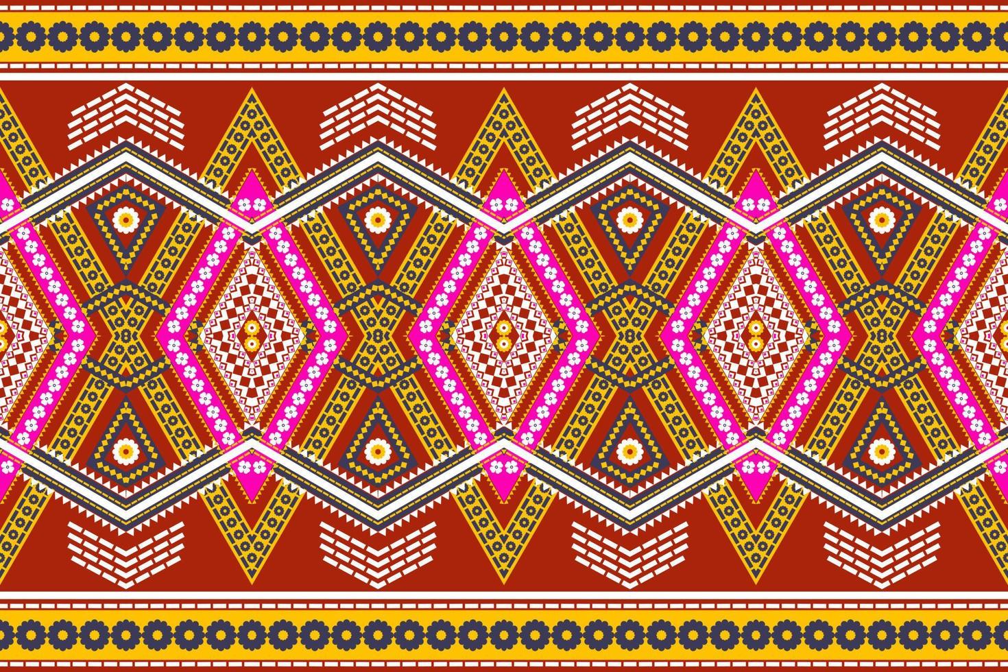 Seamless geometric ethnic asian oriental and tradition pattern design for texture and background. Silk and fabric pattern decoration for carpet, clothing, wrapping and wallpaper vector