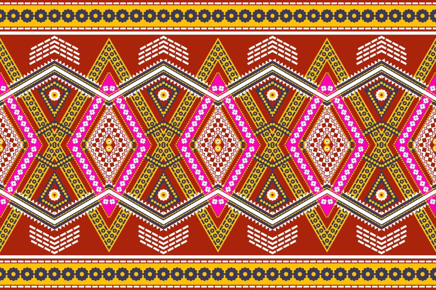 Seamless geometric ethnic asian oriental and tradition pattern design for texture and background. Silk and fabric pattern decoration for carpet, clothing, wrapping and wallpaper vector