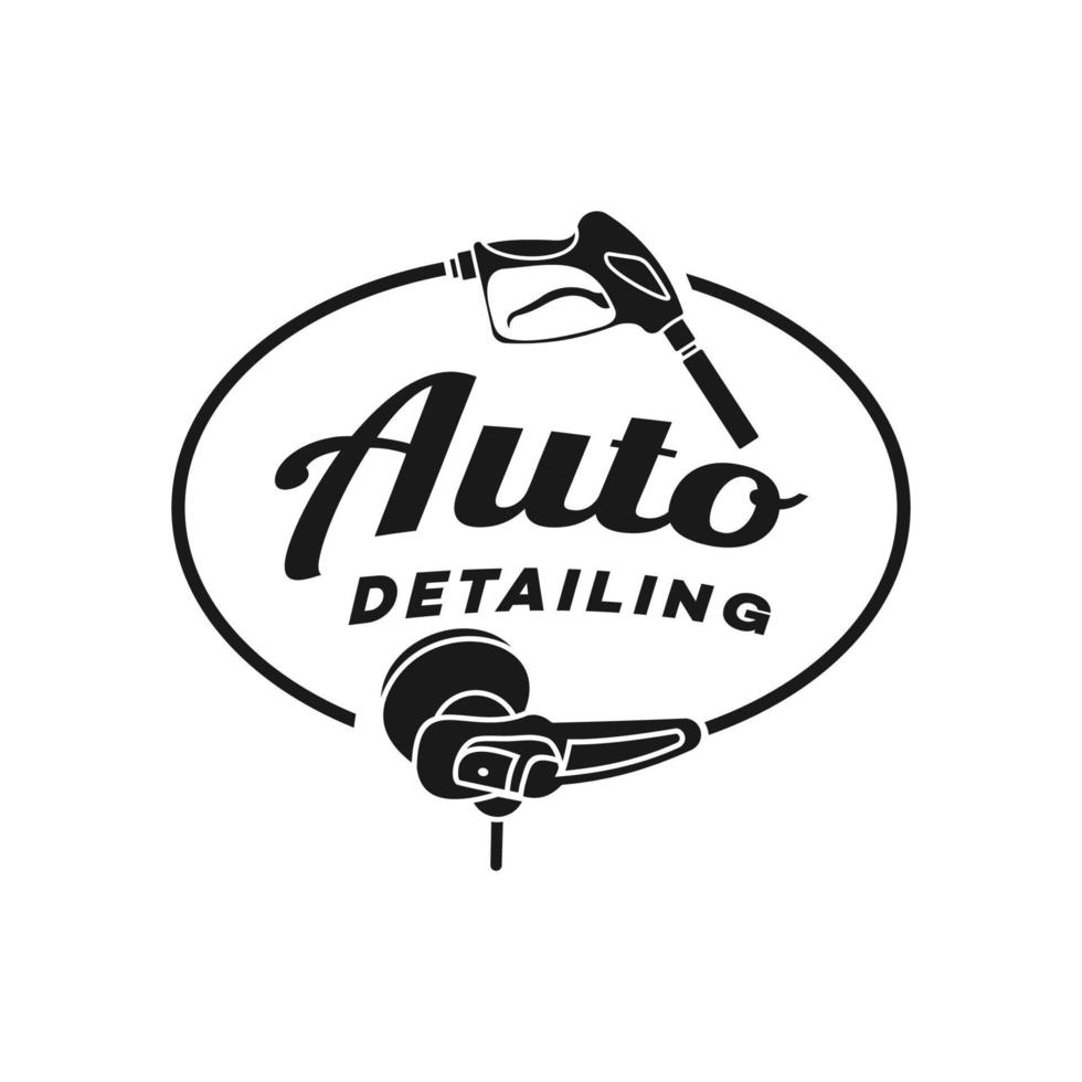 logo auto detailing wash template illustration vector