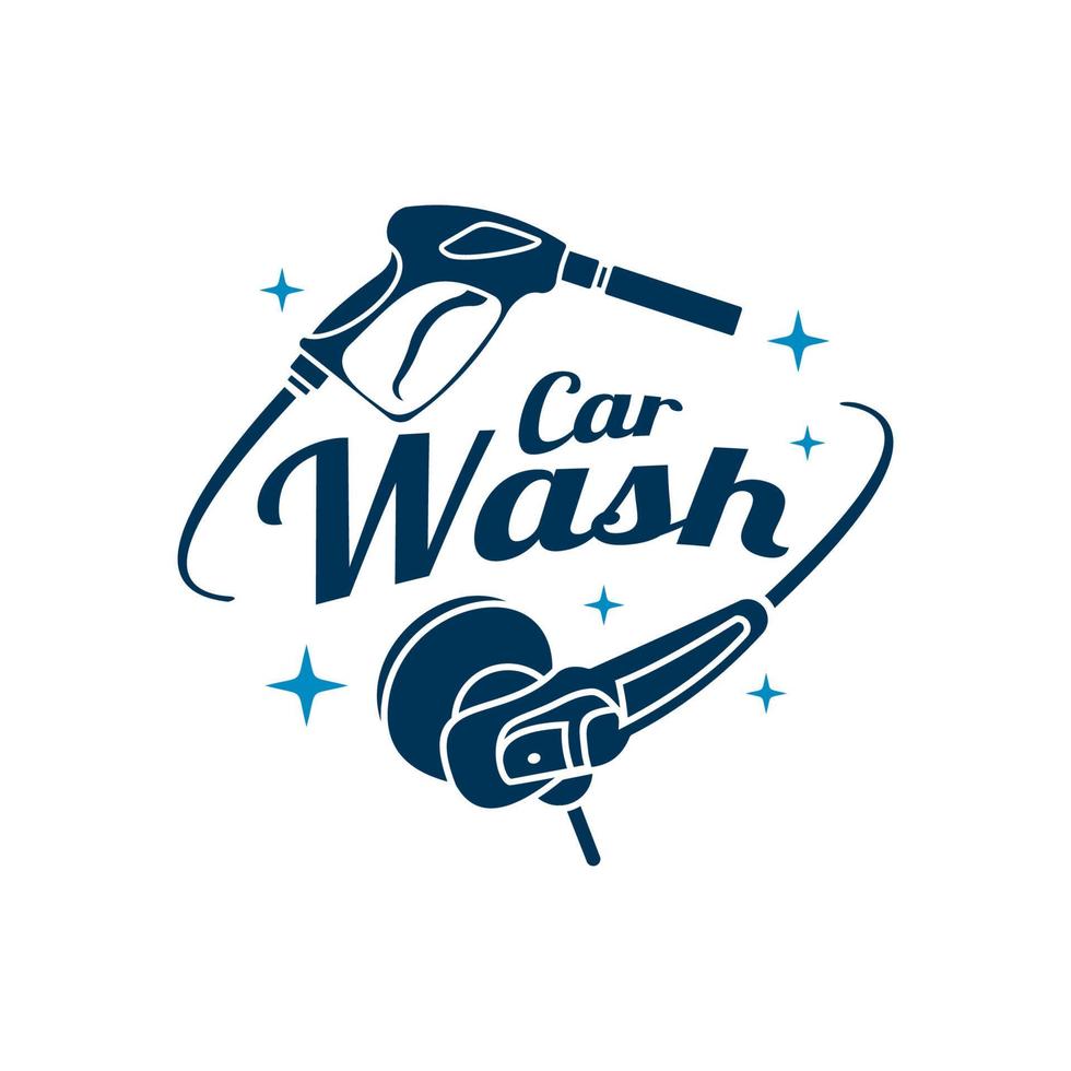 logo auto detailing car wash template illustration vector