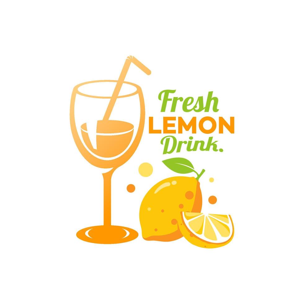 fresh lemon drink vector template illustration