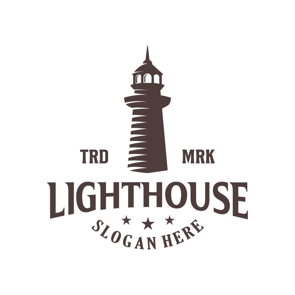 vintage logo light house vector illustration