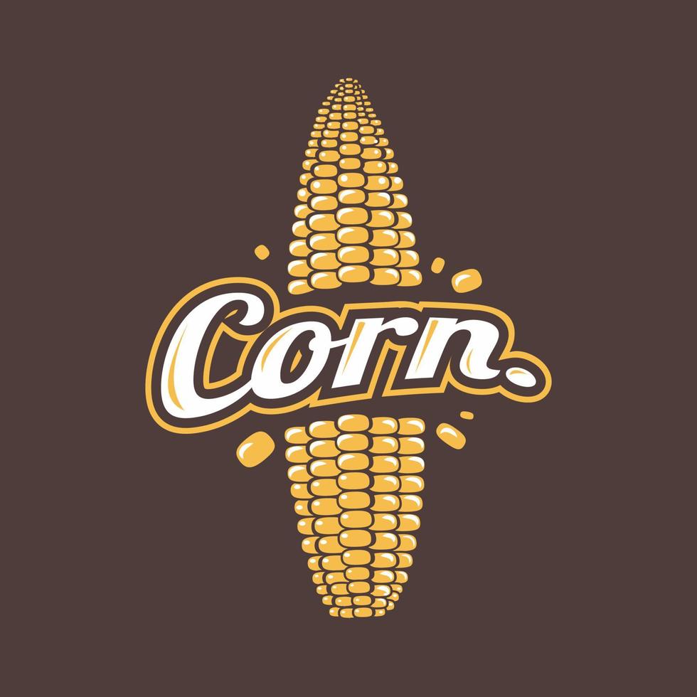 corn logo lettering vector template illustration