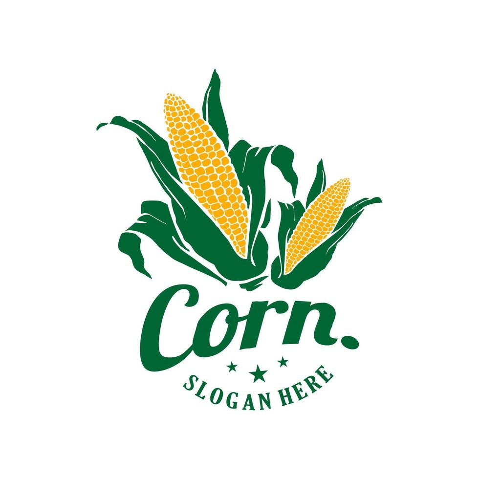 vintage logo corn vector illustration