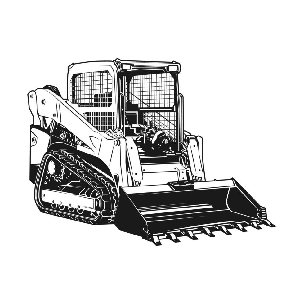 kubota SVL 75 skid steer excavation line vector