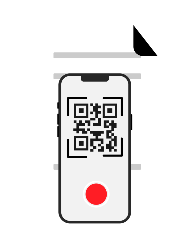 digital technology. QR code scanning. smartphone scanning a QR code. flat design illustration. png